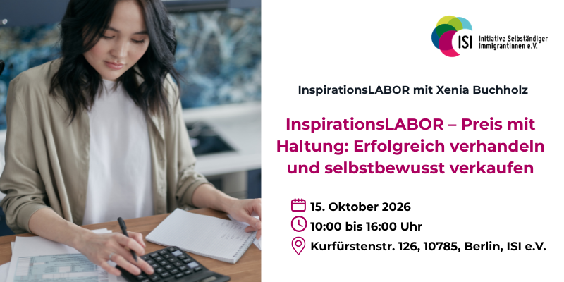 InspirationsLABOR – Preis mit Haltung: Erfolgreich verhandeln und selbstbewusst verkaufen | Präsenz